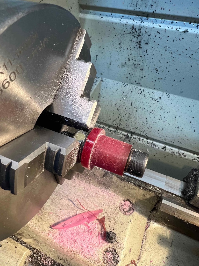 Machining a replacement bushing on a lathe